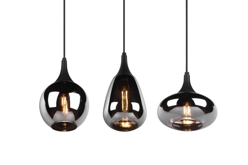 Lampe suspendue 3 lumières Lumina avec verre fumé Trio 4017807542271