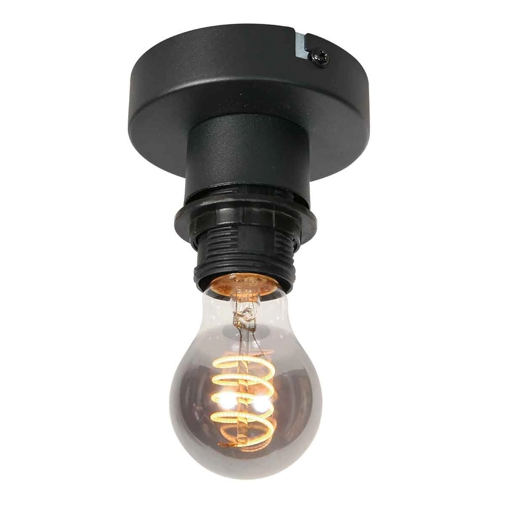 Plafonnier Bloeba noir avec verre ambré Steinhauer 8712746179170