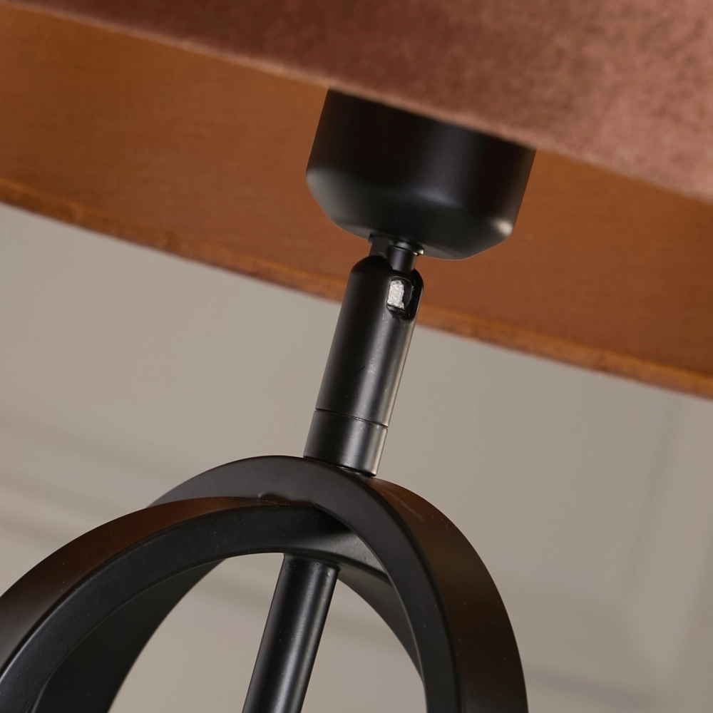 Lampe de table Chic Noir avec capuche orange Searchlight 5053423305394