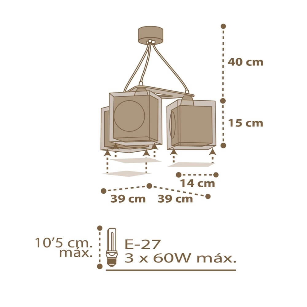 3x lampe suspendue E27 Good Night Dalber 8420406633947