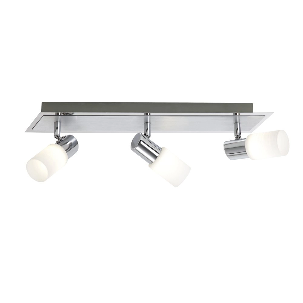 Spot de plafond LED Series 8214 Beam Gris métallisé à 3 lumières avec chrome