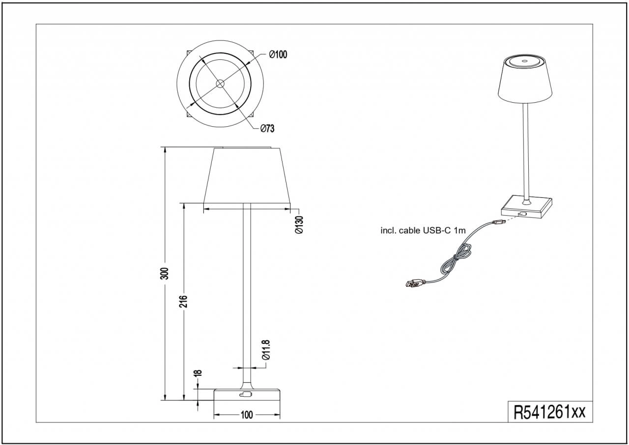 Lampe de table rechargeable Sanchez anthracite Trio 4017807570595