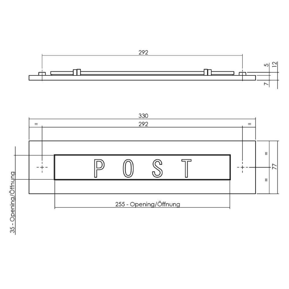 Boîte aux lettres Posta Suspension droite noire Intersteel 8714186561881