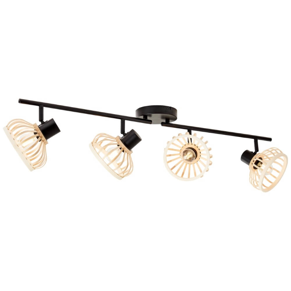Plafonnier en bois Norah 4 lumières Brilliant 4004353409547
