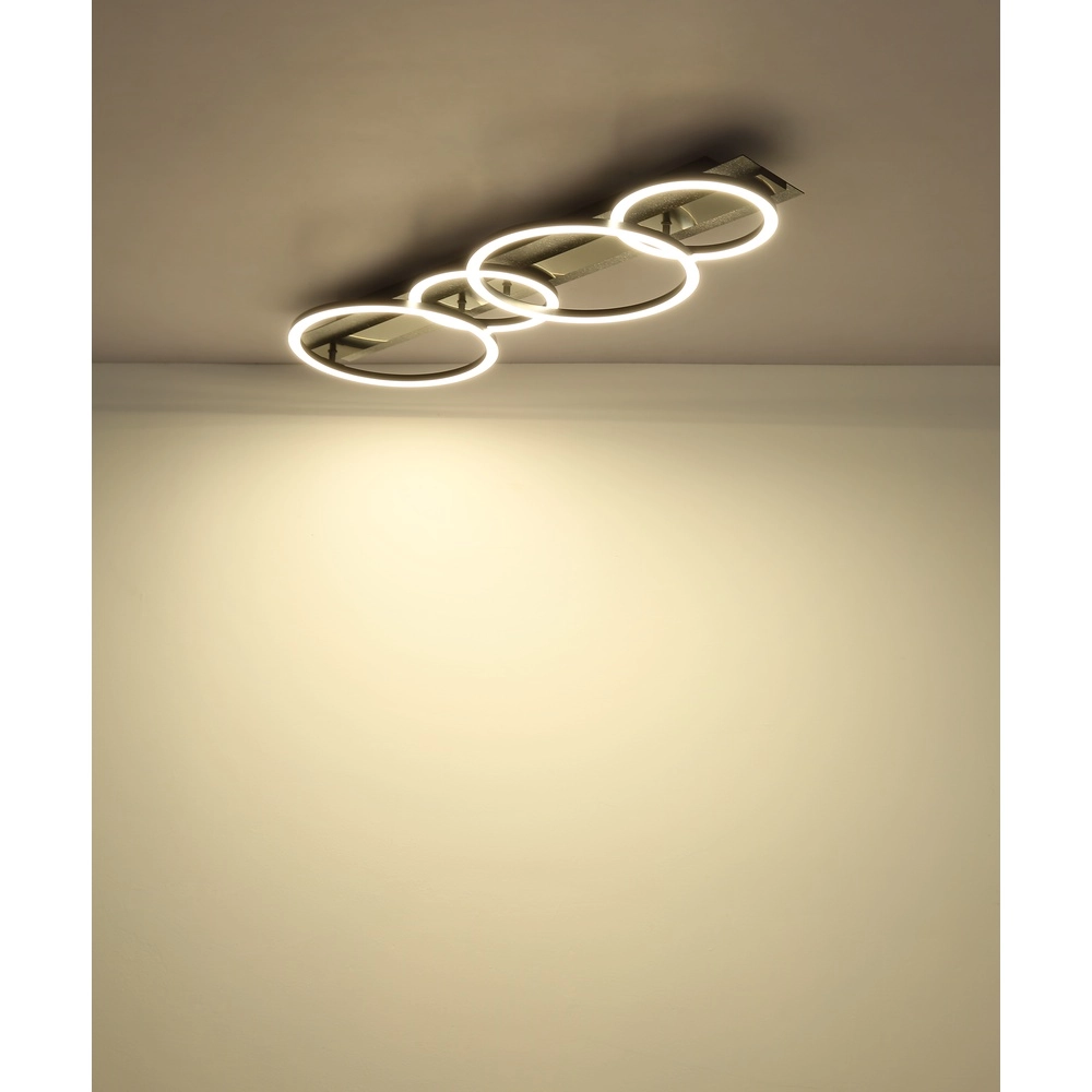 Lampe de plafond noire Norberto 4 anneaux Globo 9007371575831