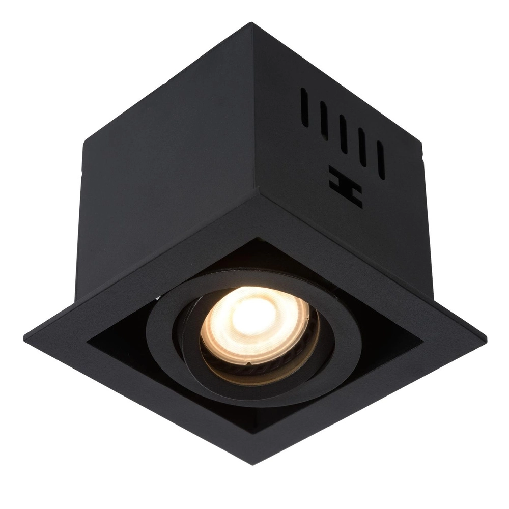 Projecteur carré encastré Chimney Noir simple Lucide 5411212092250