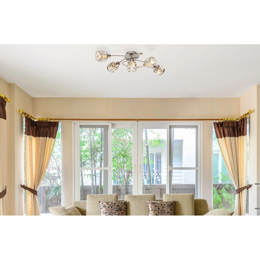 Lampe de plafond Kris 5-cinq nickels légers Globo 9007371369256