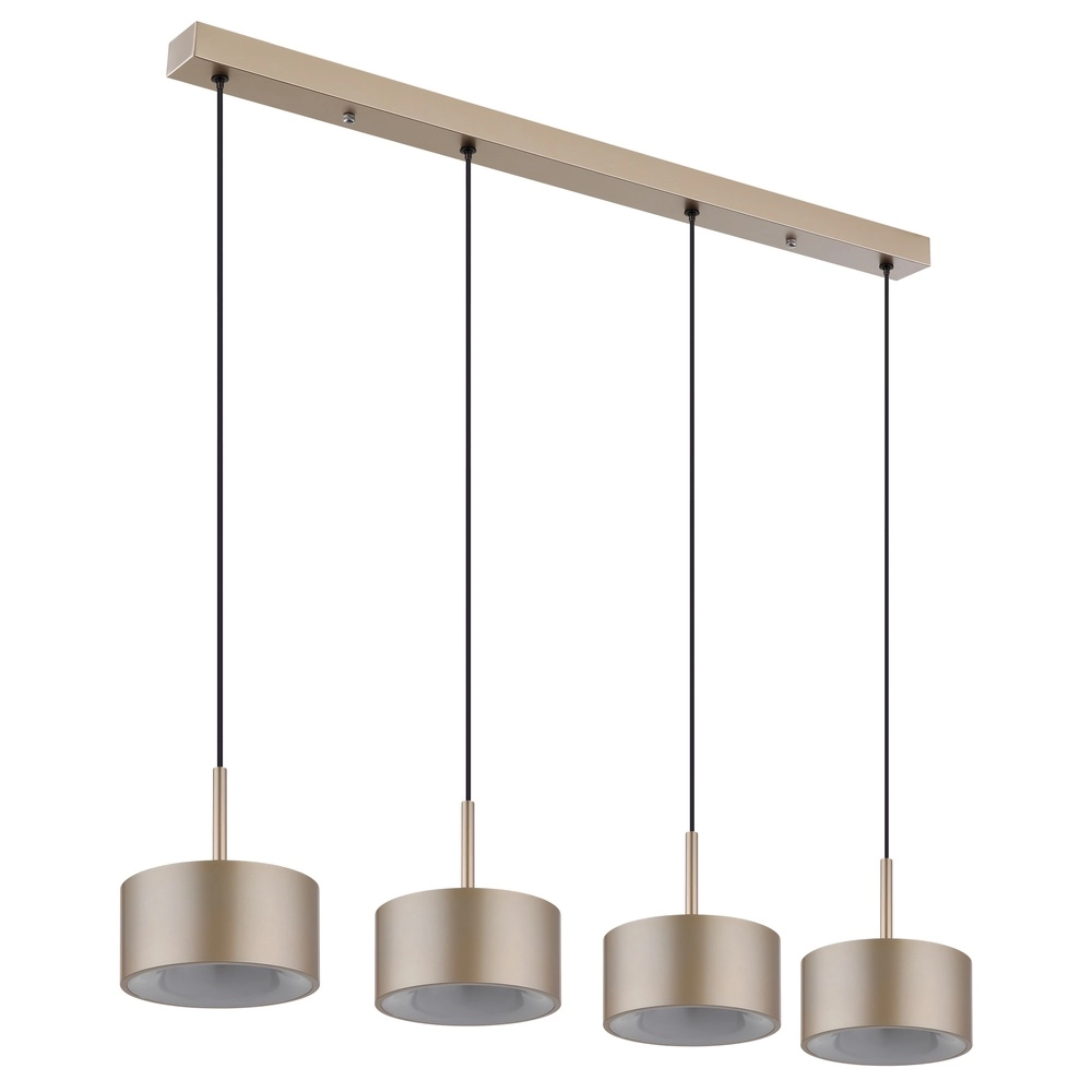 Lampe suspendue à 4 lumières Raymond noir avec du champagne Globo 9007371531875