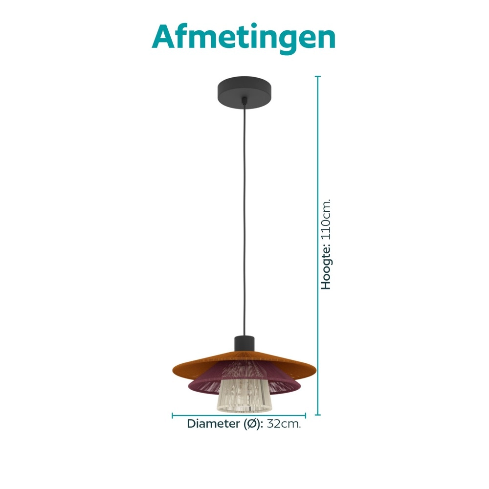 Lampe suspendue filaire Pignona Ø 32cm de couleur Eglo 9008606391172
