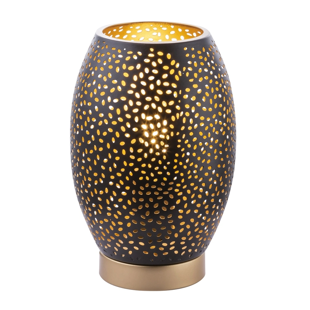 Lampe de table Narri Noir avec or - petits trous