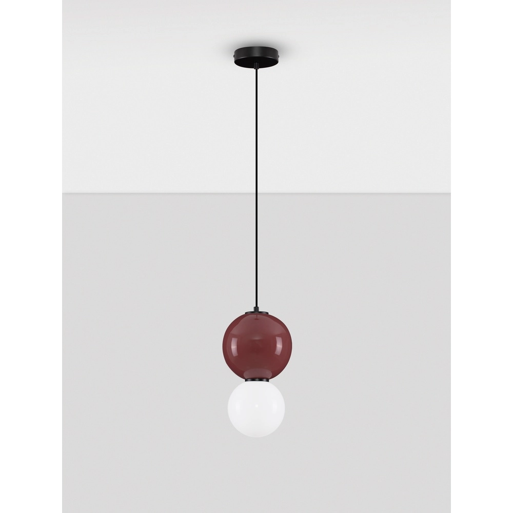 Suspension Noesis Ø 18cm bordeaux rouge avec blanc Lyora 5212017483669