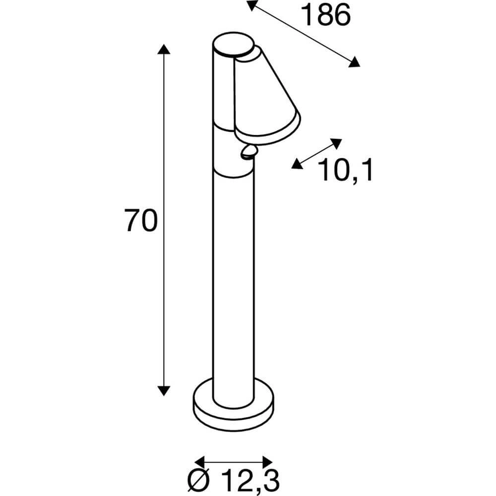 Éclairage de chemin T-Tube 70 Pole 70cm noir avec capteur SLV 4024163291590