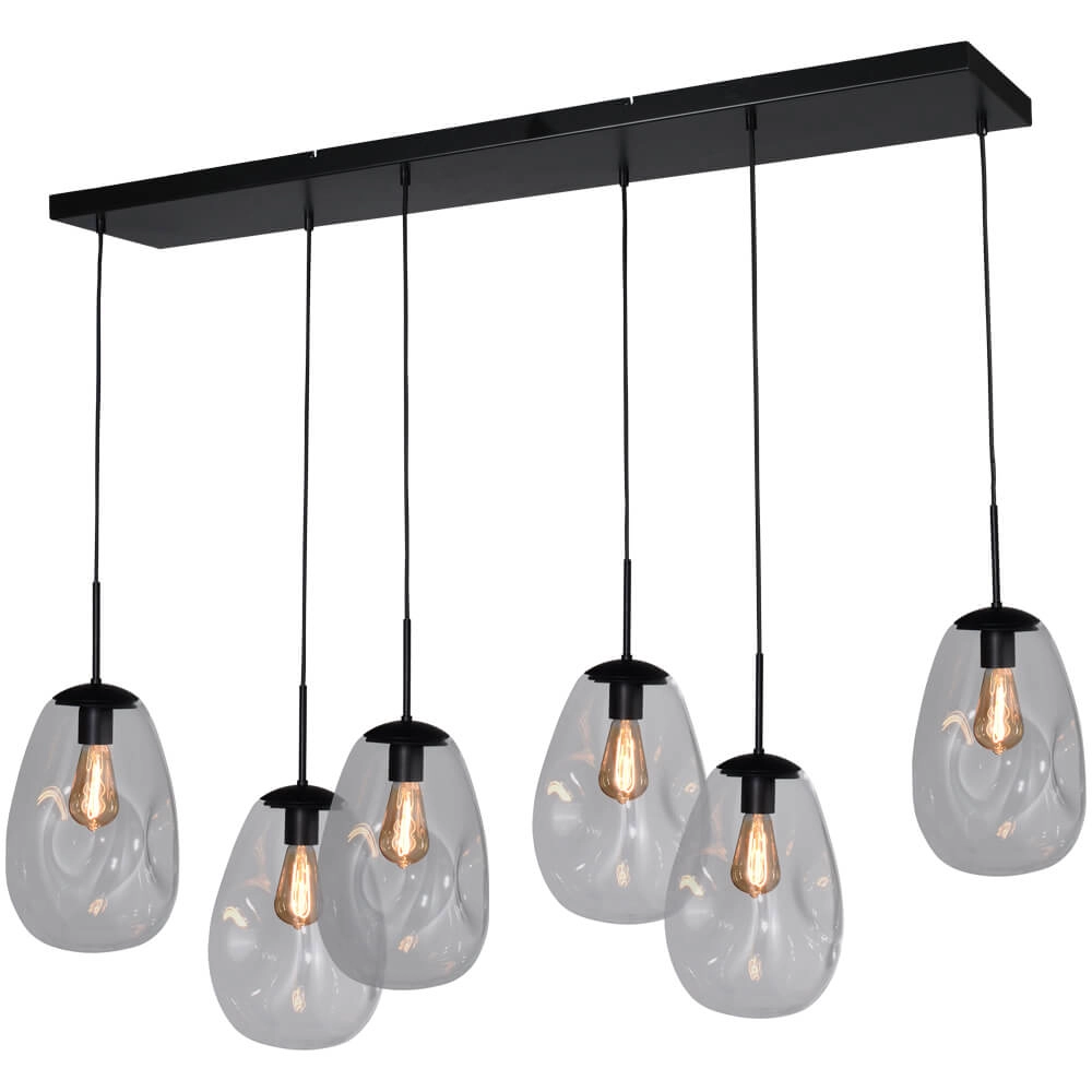 Lampe suspendue Lava 6x verre transparent Ø 22,5 cm Lampe suspendue Lava 6x verre transparent Ø 22,5 cm