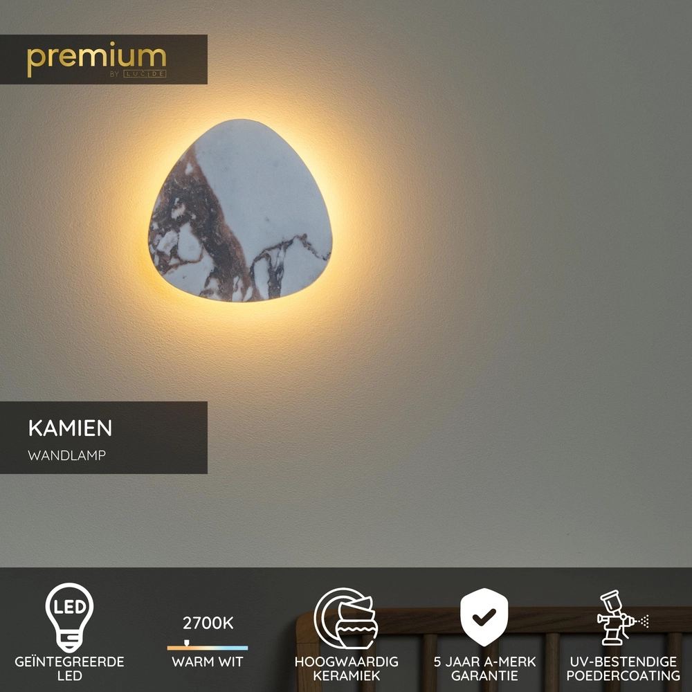 Lampe murale unique Kamien marbre 20 cm Premium by Lucide 5411212421265