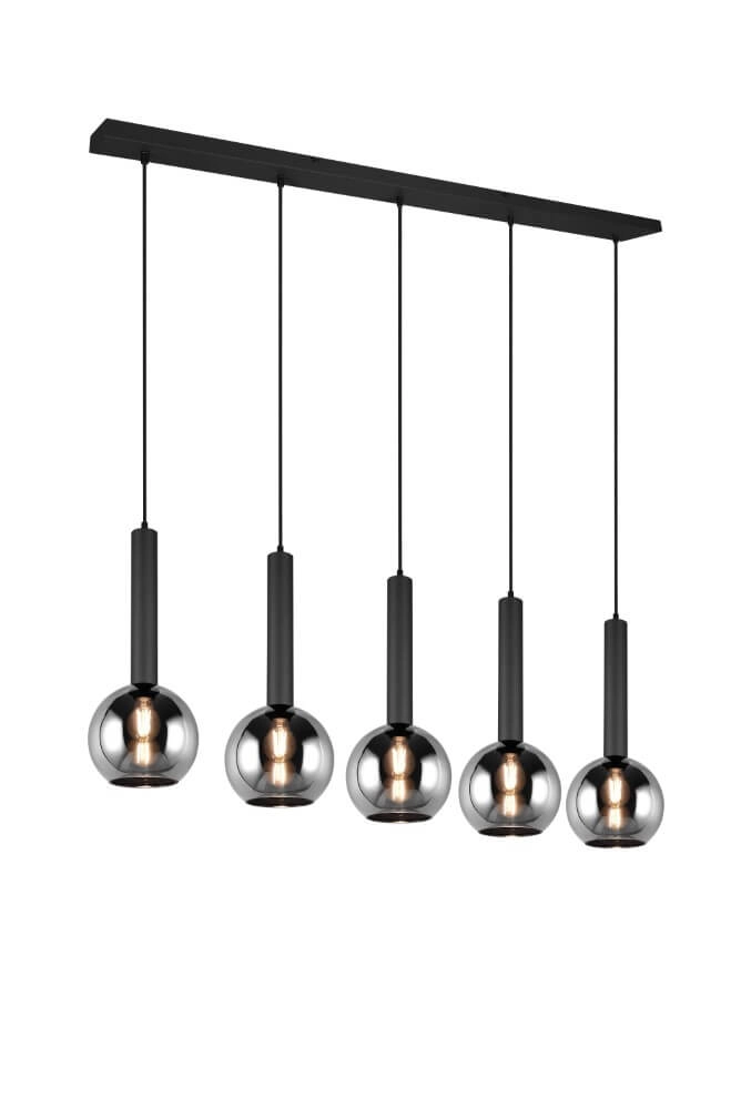 Lampe suspendue 5 lumières Clayton noir