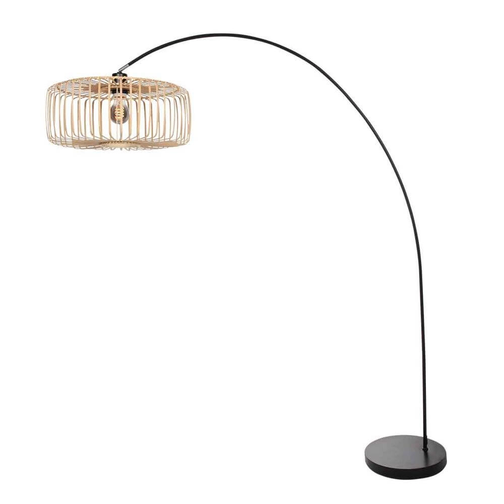 Lampe à arc Solva noir avec bambou Steinhauer 8712746176889