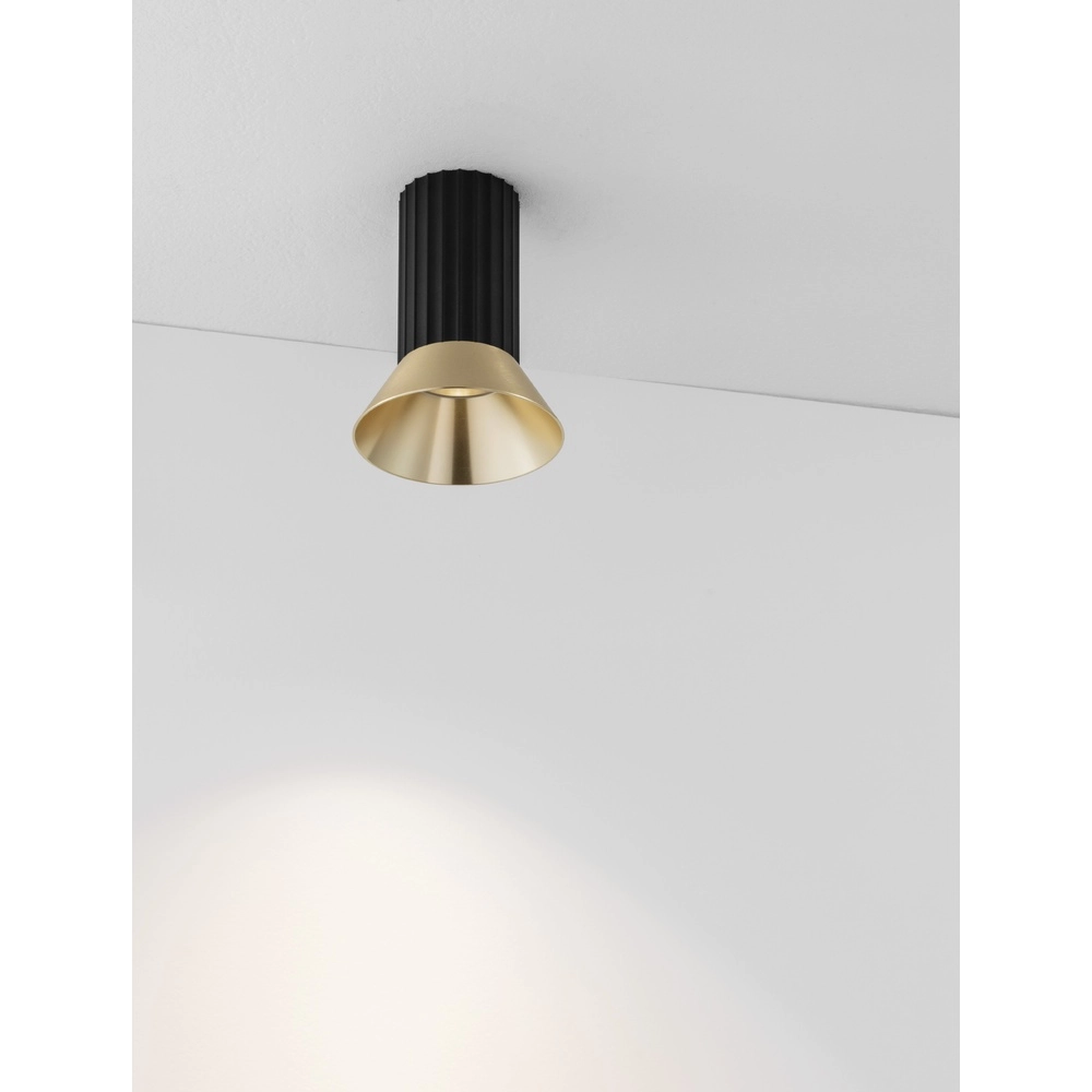 Spot de plafond Luvia noir avec or