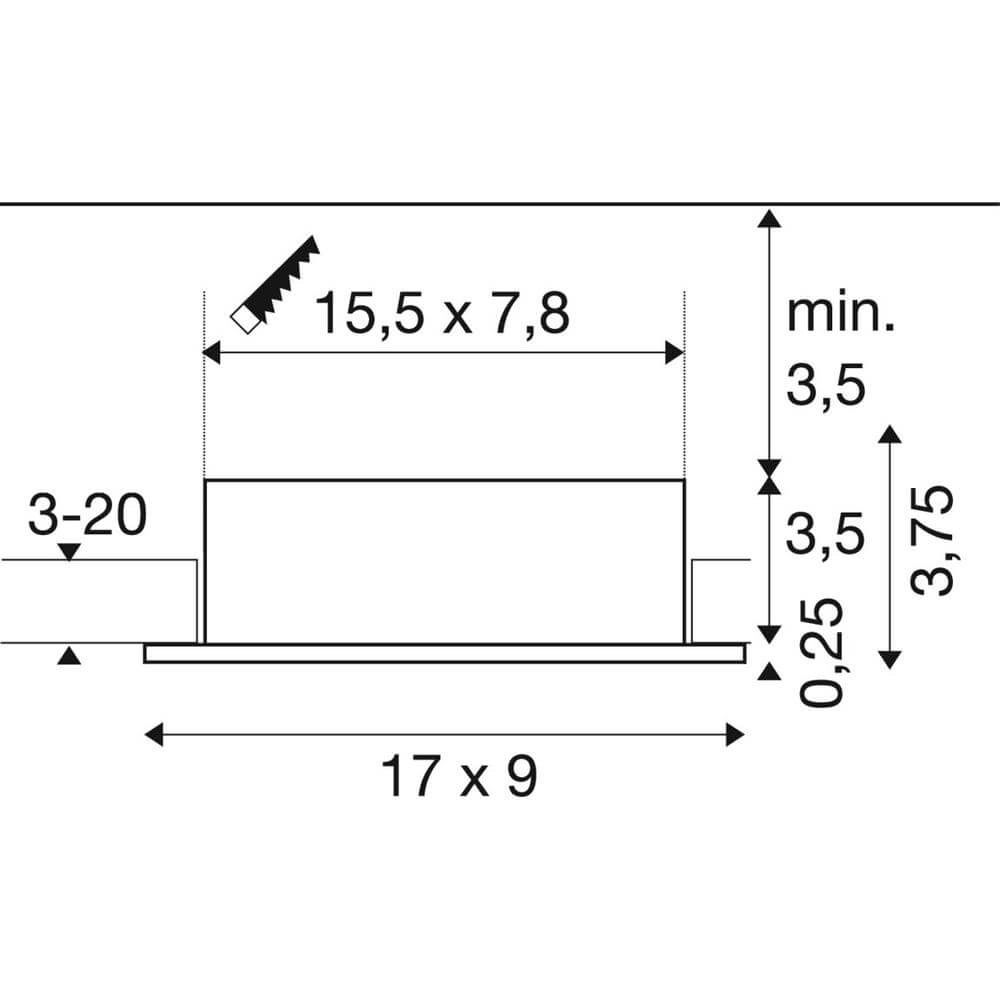 Spot encastrable blanc New Tria 155 rectangulaire SLV 4024163297103