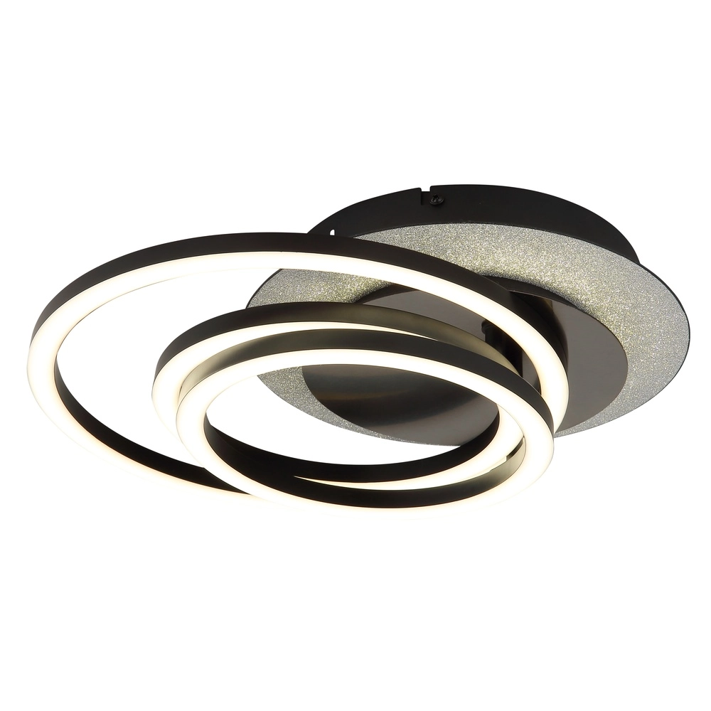 Lampe de plafond noire Norberto 3 anneaux Globo 9007371572830