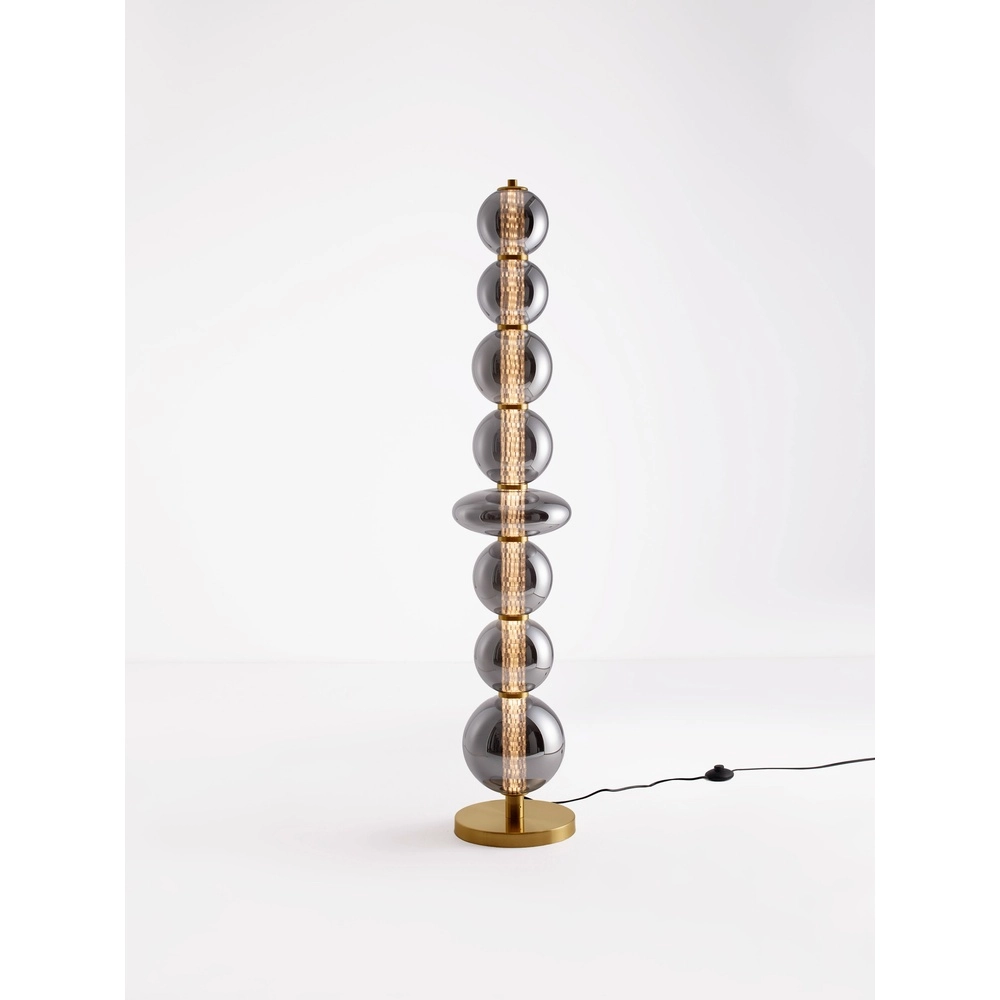 Lampadaire de conception Navi Or avec verre fumé Lyora 5212017477590