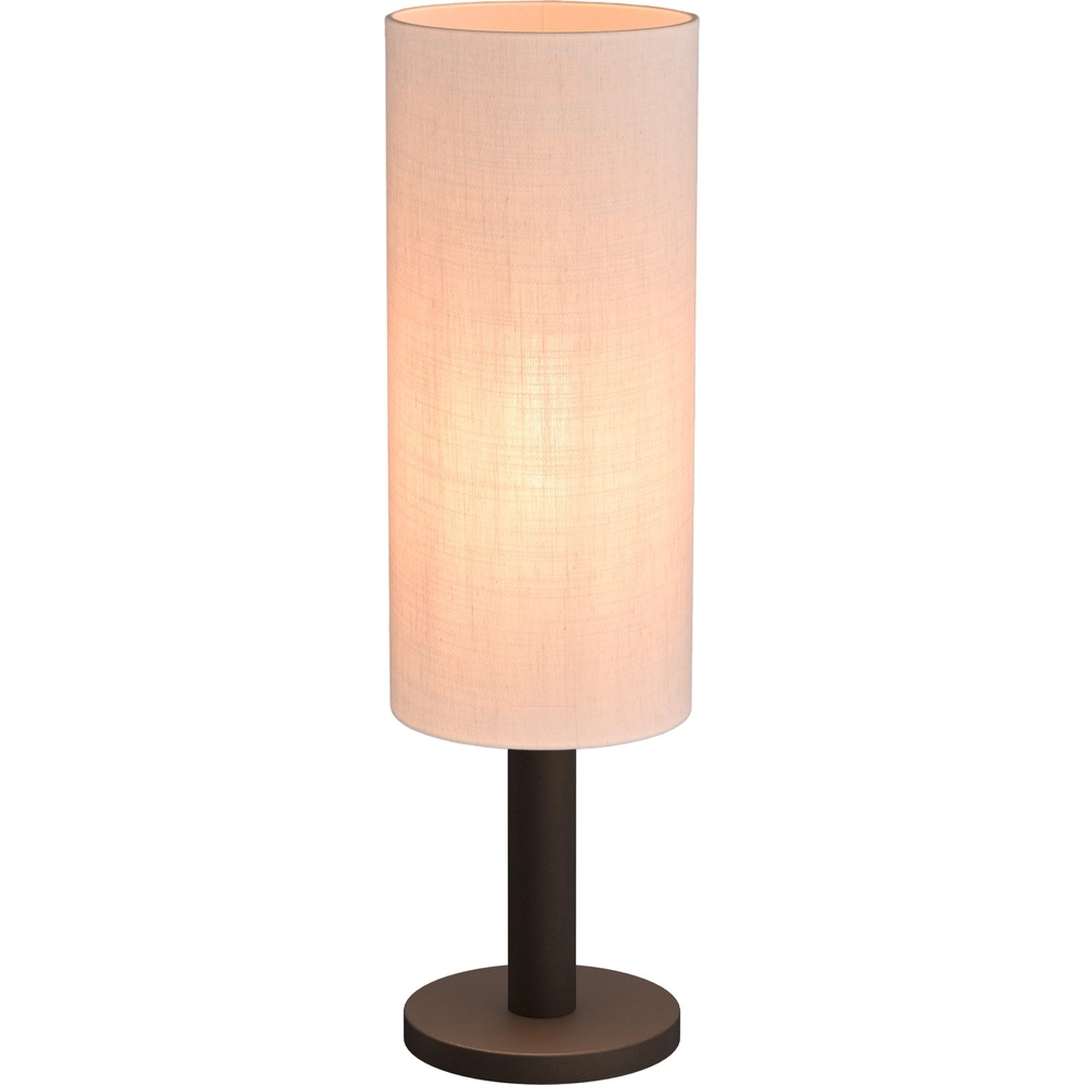 Lampe de table Lisbourg Cacao avec un chapeau blanc foncé