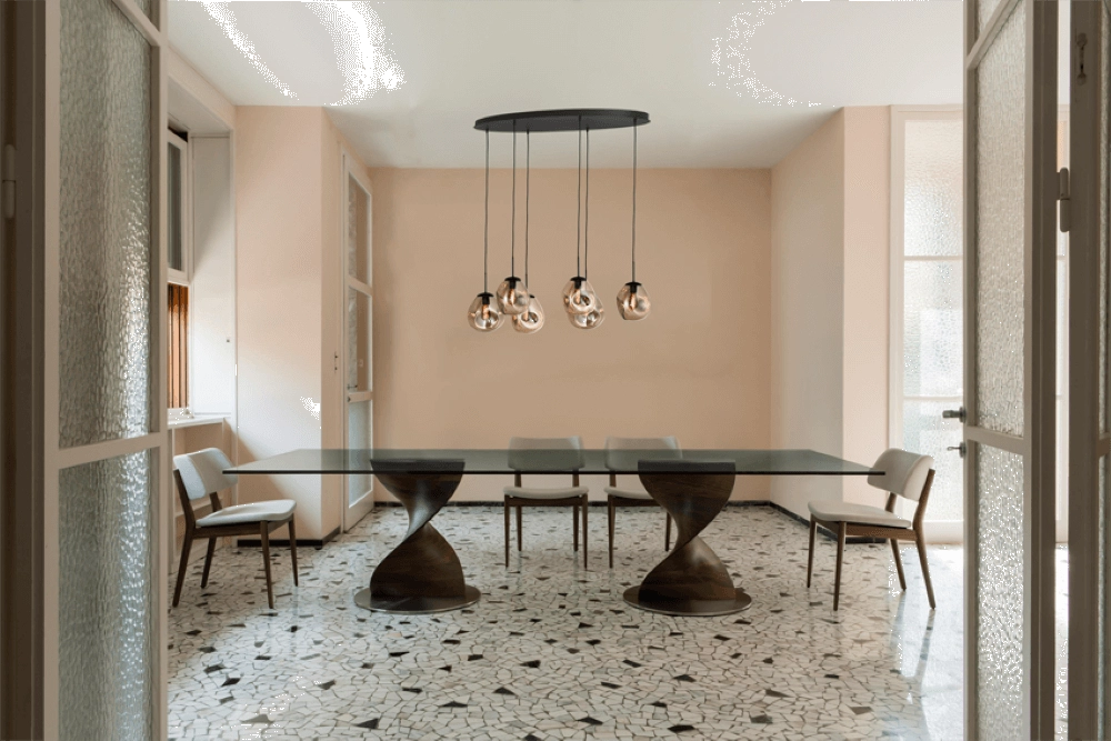 Lampe suspendue Lava Oval 6x verre doré Ø 24cm Masterlight 8718121290164