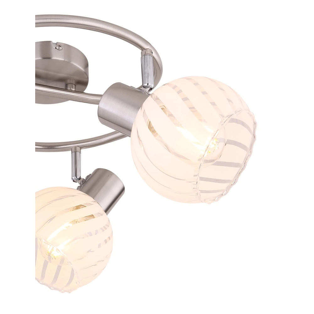 Lampe de plafond Willy 3 lumières en nickel Globo 9007371409105