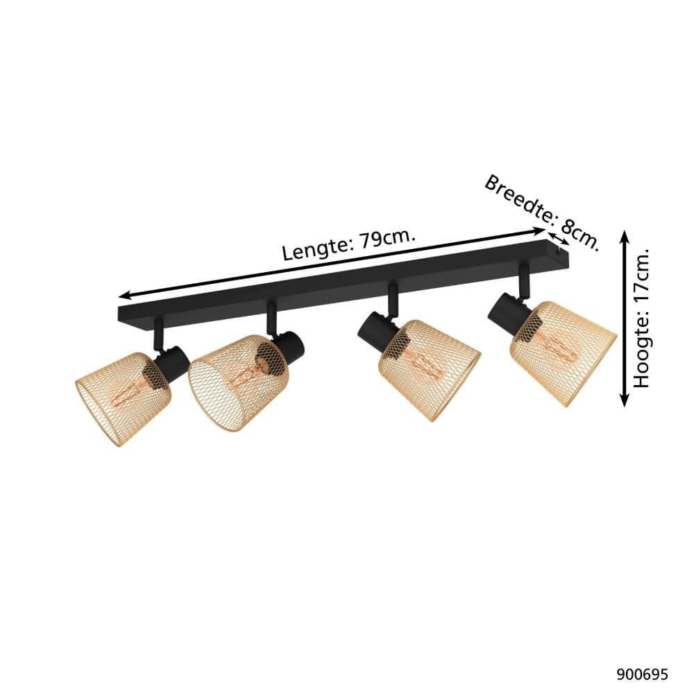 Plafonnier Coslada 4 lumières - or avec noir Eglo 9008606262076