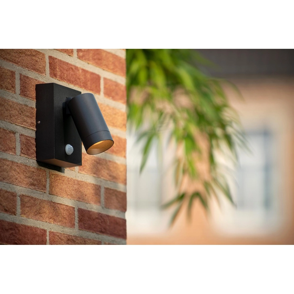 Projecteur mural Taylor IP54 avec capteur noir Lucide 5411212092694