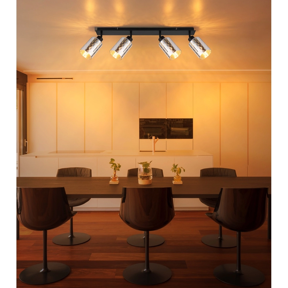 Lampe de plafond à design Alonso Noir à 4 lumières Globo 9007371572250