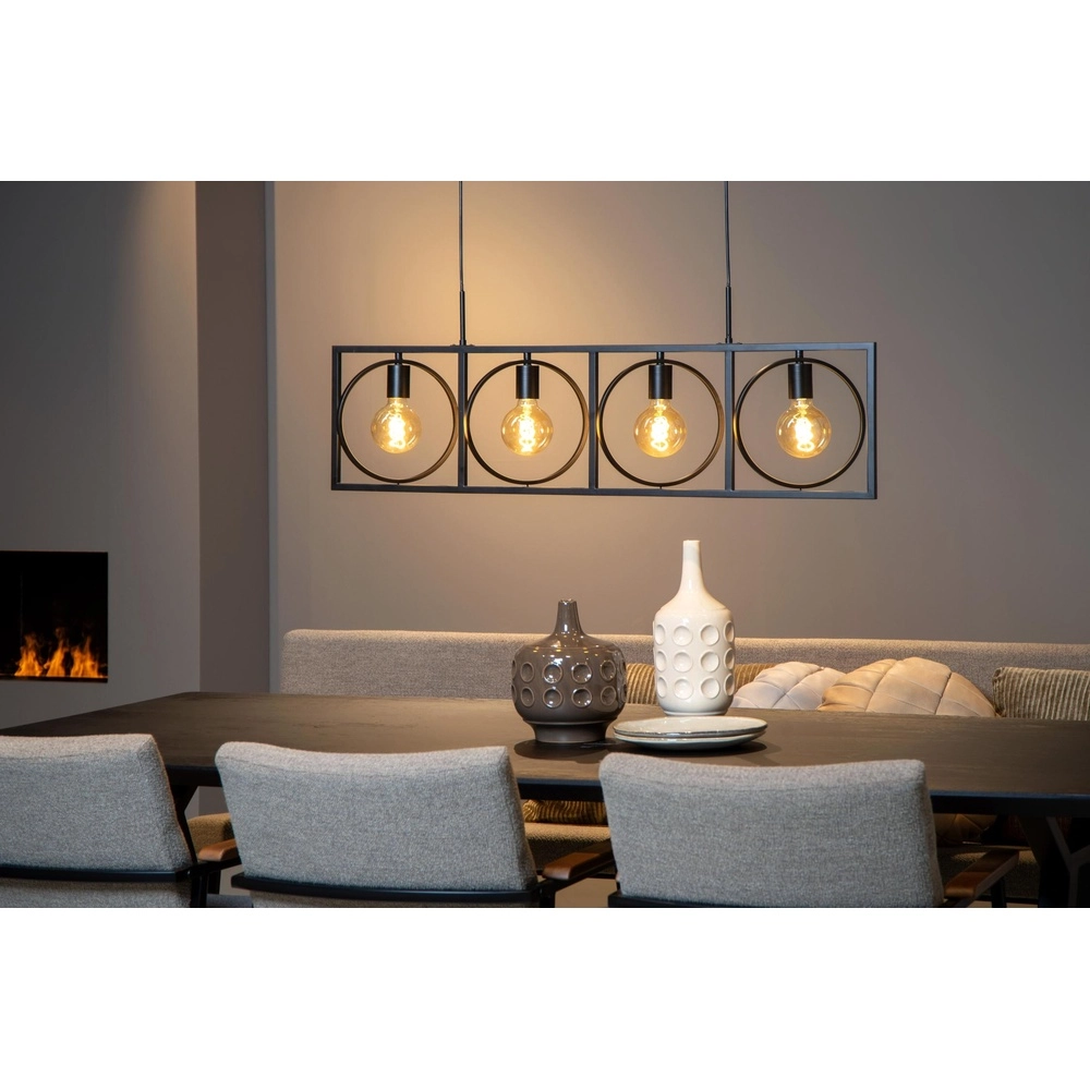Lampe pendante unique Suus 4 feux noirs Lucide 5411212010872