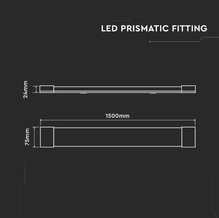 Éclairage de grange XS - 150cm - 50W 6500K IP20 Vtac 3800157663779