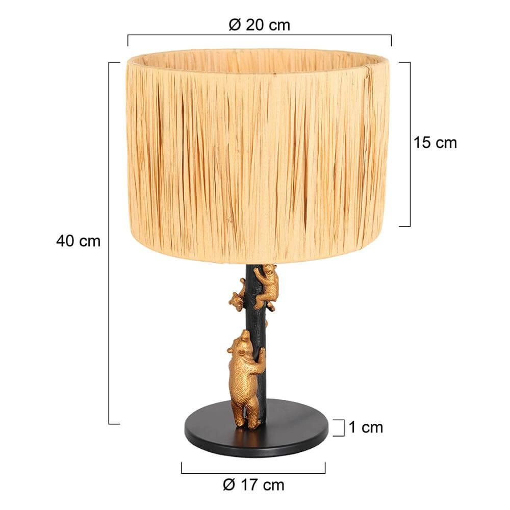 Lampe de table Animaux Ours noir avec capuche en paille Steinhauer 8712746172133