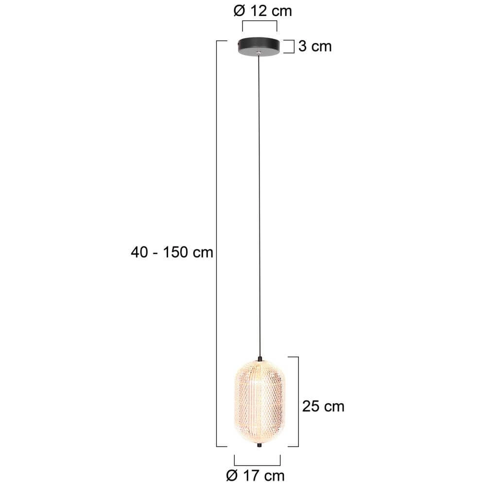 Suspension Geripu noir avec verre ambré Steinhauer 8712746173772