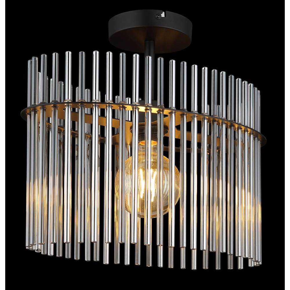 Lampe de plafond Gorley Noir simple avec tiges en verre Globo 9007371525621