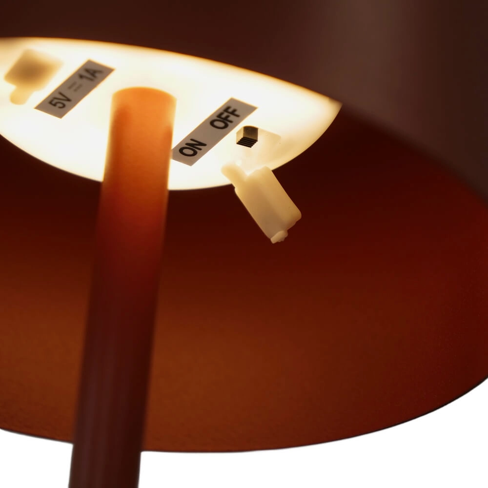 Lampe de patio élégante Roccanova Rouge solaire avec USB Eglo 9008606355105