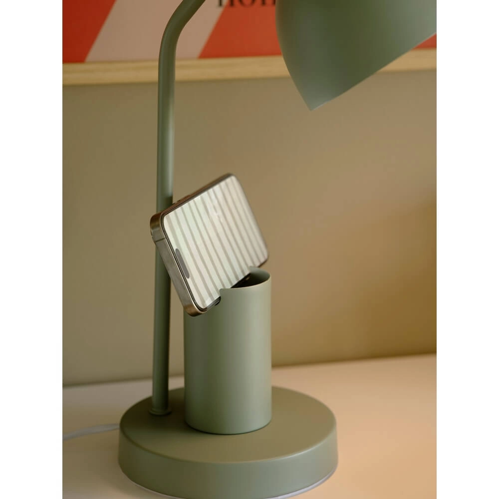 Lampe de bureau verte Devone avec porte-plume Nordlux 5704924024559