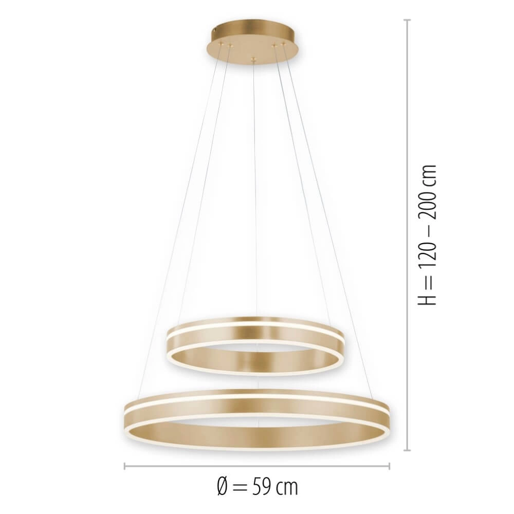 Lampe suspendue Q-Vito Ø 59cm en laiton Paul Neuhaus 4012248357781