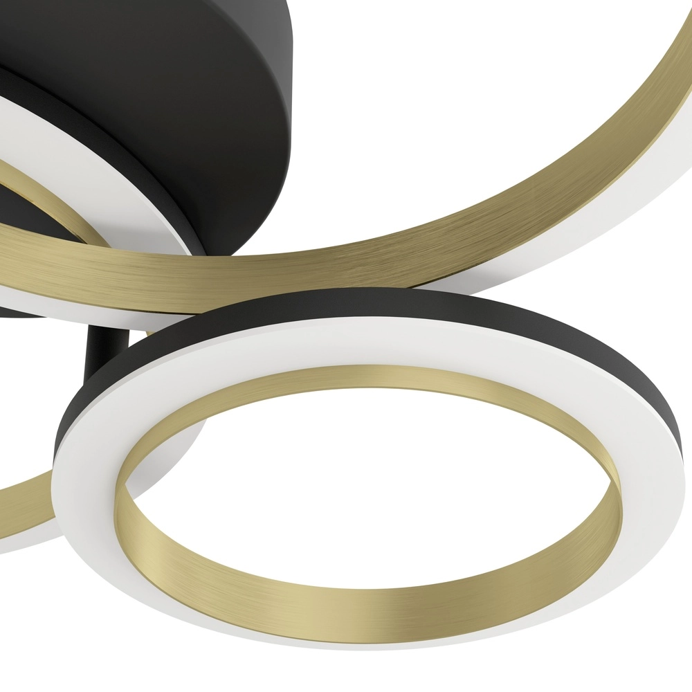 Lampe LED de plafond Calliera Rond - noir avec or Eglo 9008606316120