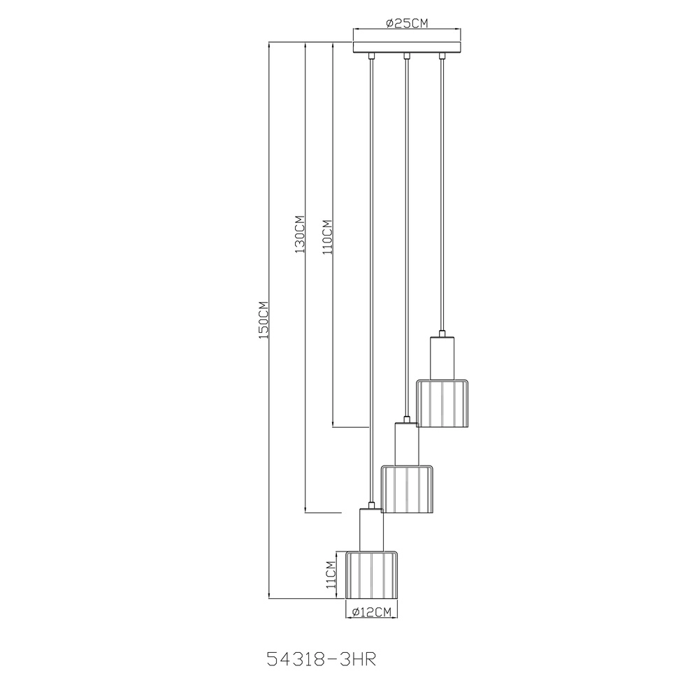 Lampe suspendue Walton 3 café brun clair Globo 9007371583188