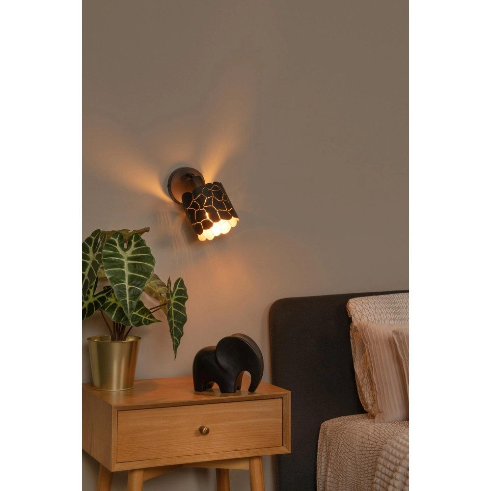 Lampe murale Almelo Noir avec or à l’intérieur Lucide 5411212211866