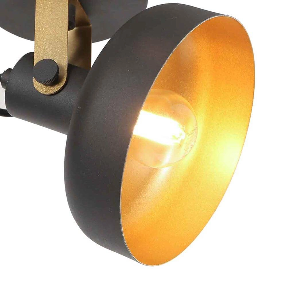 Applique murale Prato noir avec or Steinhauer 8712746176377