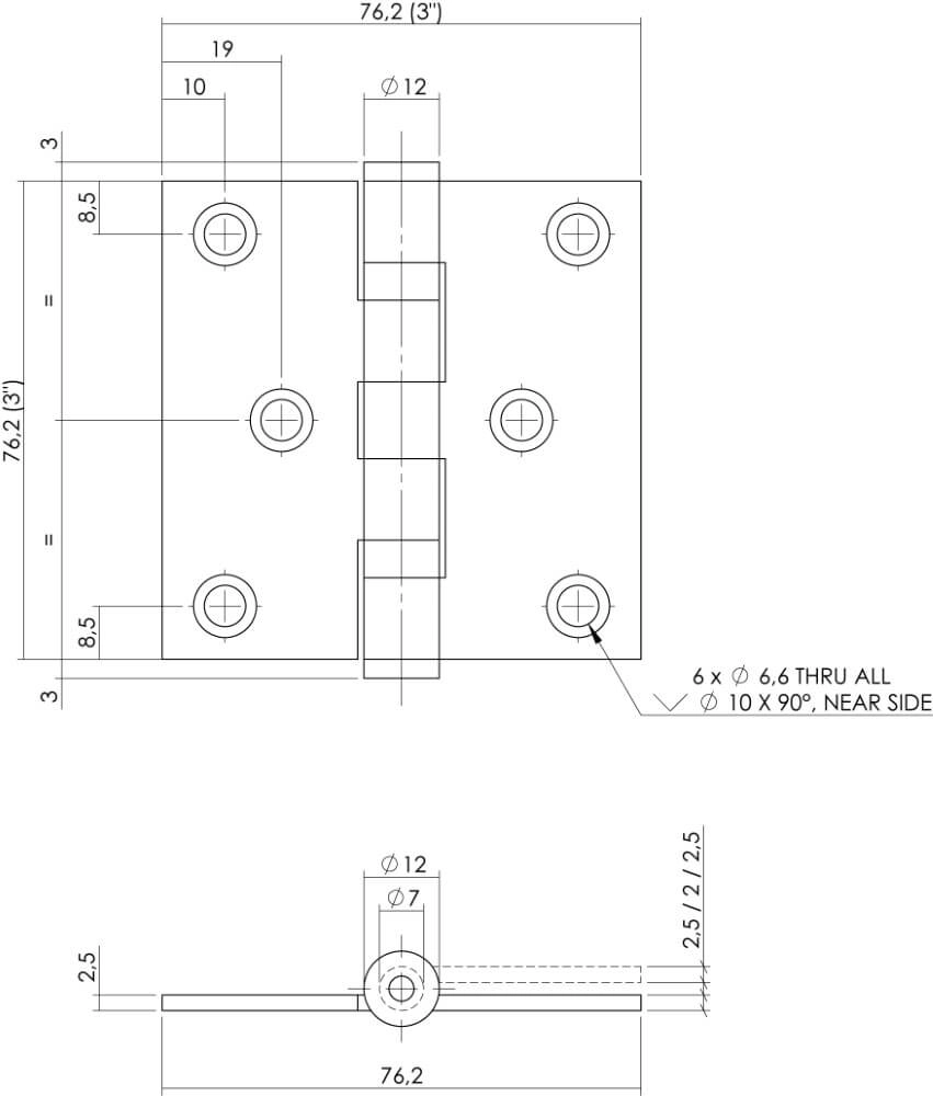 Charnière à roulement à billes Rotura Acier inoxydable droit jusqu’à 50 kg Intersteel 8714186039939