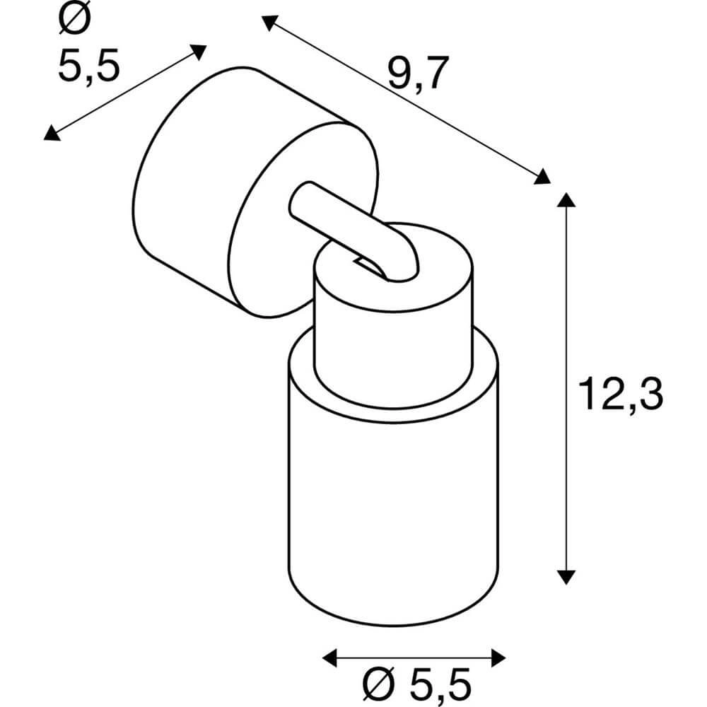 Spot monté en surface Puri 2.0 Tube Noir Simple SLV 4024163294423