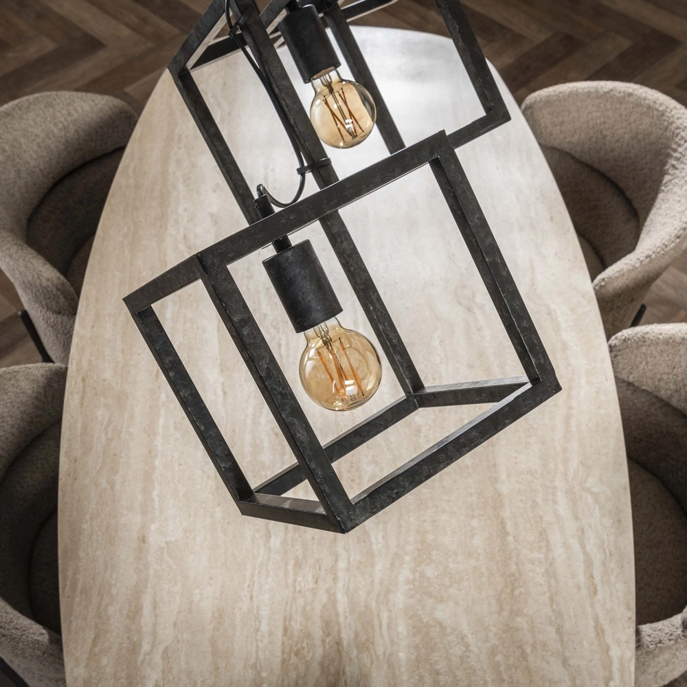 Lampe pendante moderne Cube 4x E27 - charbon de bois Lyora 8716803512771
