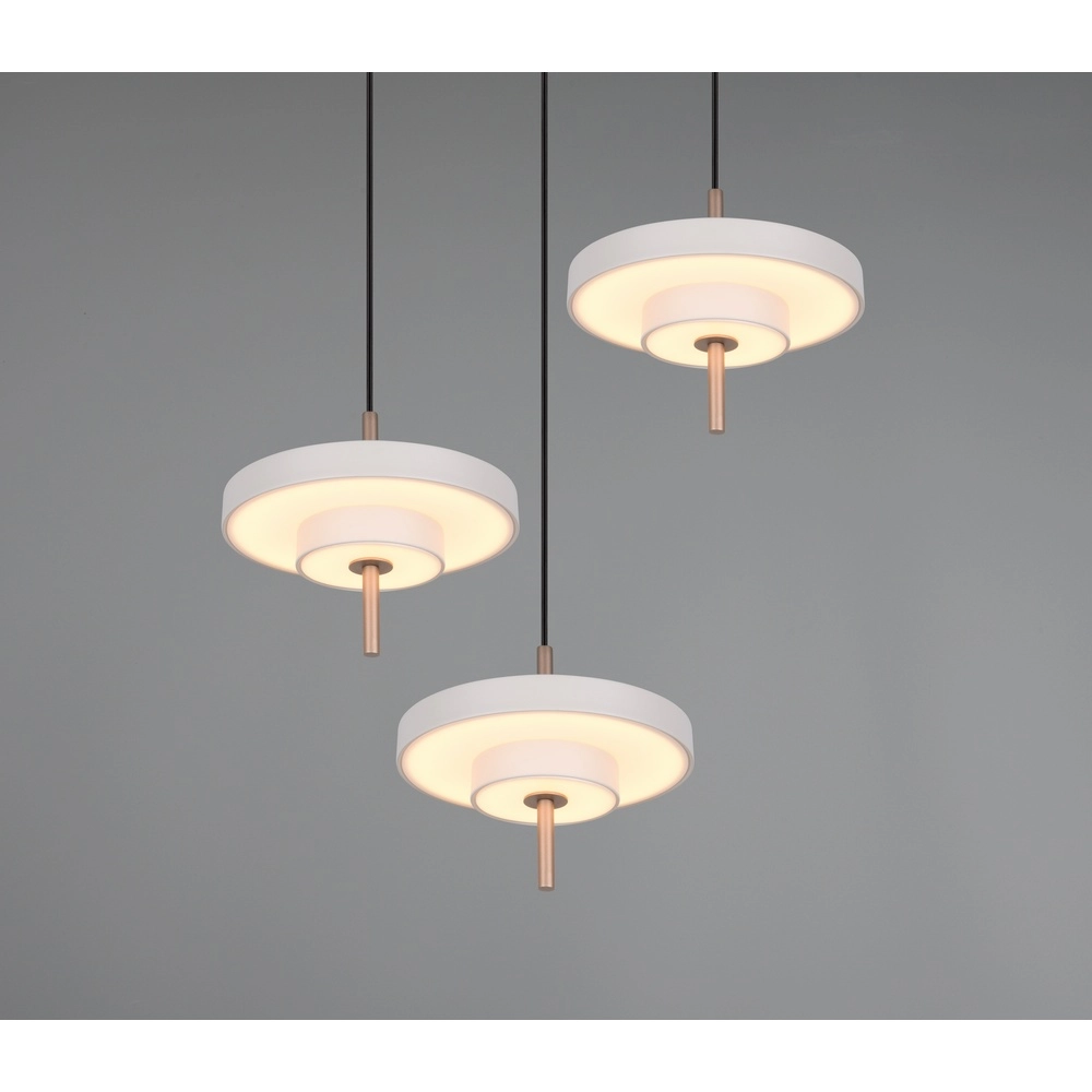 Suspension 3 lumières Keaton Rond blanc Trio 4017807655407