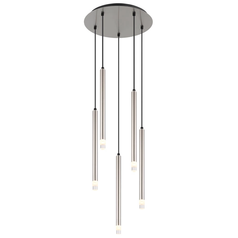 Suspension design Ryan Nickel 5 lumières Suspension design Ryan Nickel 5 lumières