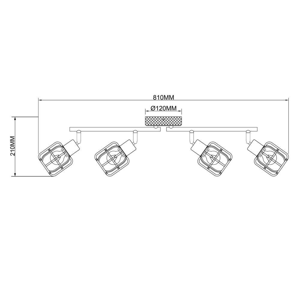 Plafonnier industriel Gwen 4 lumières Brilliant 4004353409837