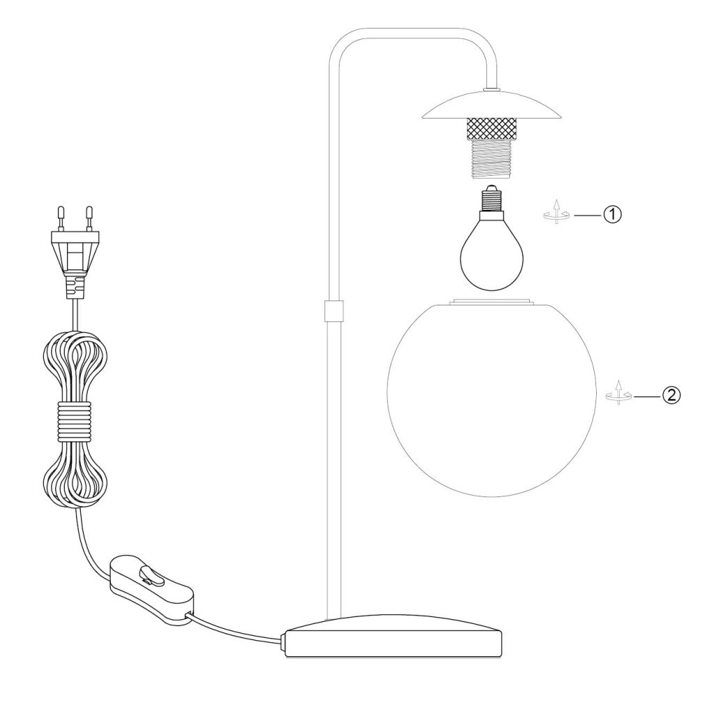 Lampe de table Bollique Noir Steinhauer 8712746184754