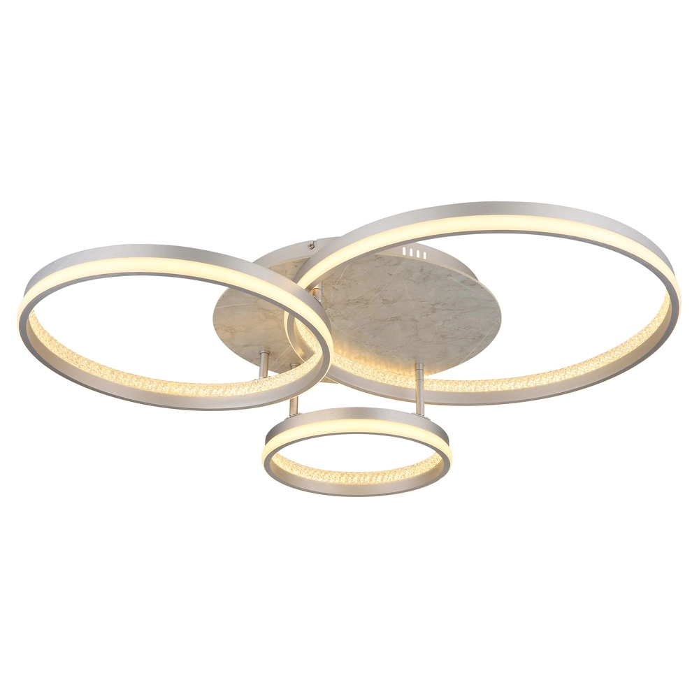 Lampe de plafond Mary Gris argenté à 3 lumières Globo 9007371519859